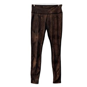 Lululemon Womens‎ Black Gold Geometric Mosaic Print Athletic Leggings Size 6